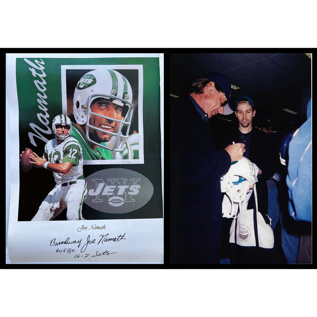 Joe Namath New York Jets 16x20 lithograph signed with proof