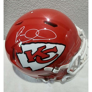 Patrick Mahomes Riddell Speed Authentic Kansas City Chiefs helmet signed with proof with free acrylic display case