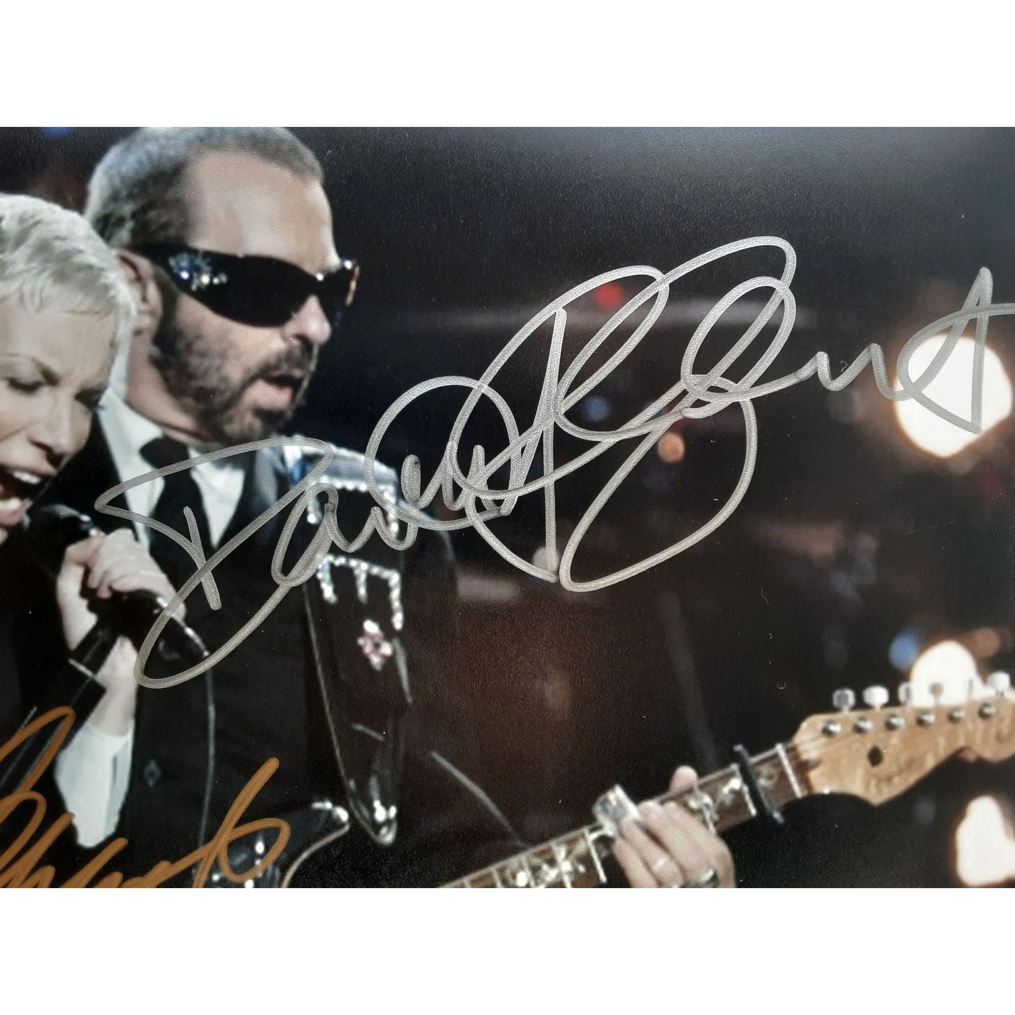 Annie Lennox and Dave Stewart Eurythmics 8 by 10 signed photo with proof