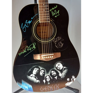 Phil Collins, Peter Gabriel, Tony Banks, Mike Rutherford Genesis full size guitar signed with proof