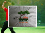Load image into Gallery viewer, Tiger Woods 2008 US Open embroidered flag signed with proof
