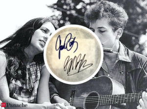 Bob Dylan and Joan Baez tambourin signed