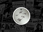 Load image into Gallery viewer, Malcolm and Angus Young, Brian Johnson, Cliff Williams, Phil Rudd AC/DC 14 inch Remo drum heads signed with proof
