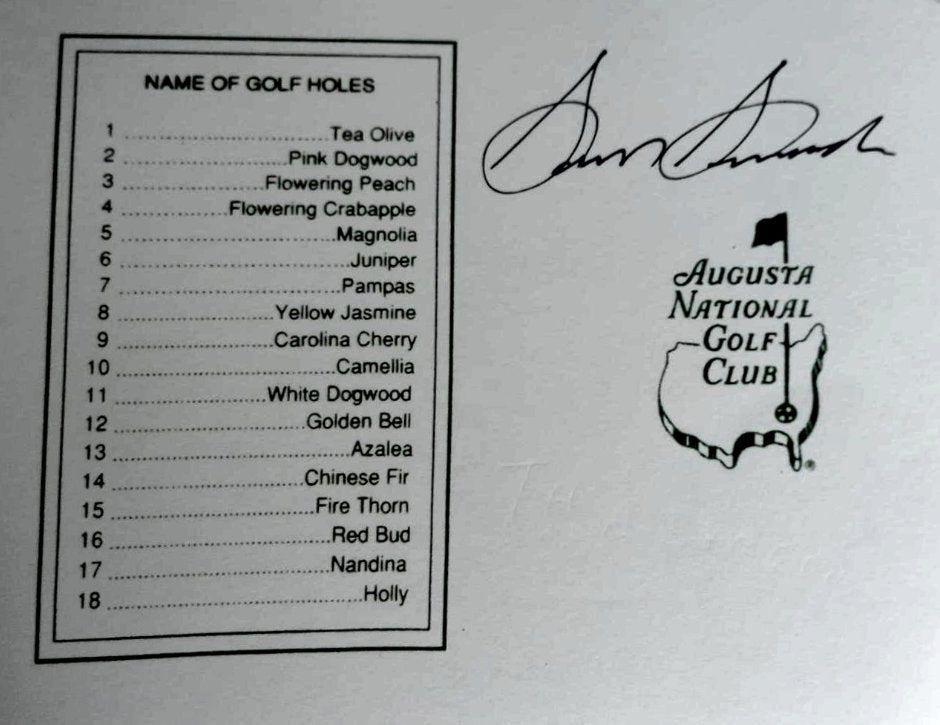 Seve Ballesteros Masters Golf scorecard signed with proof
