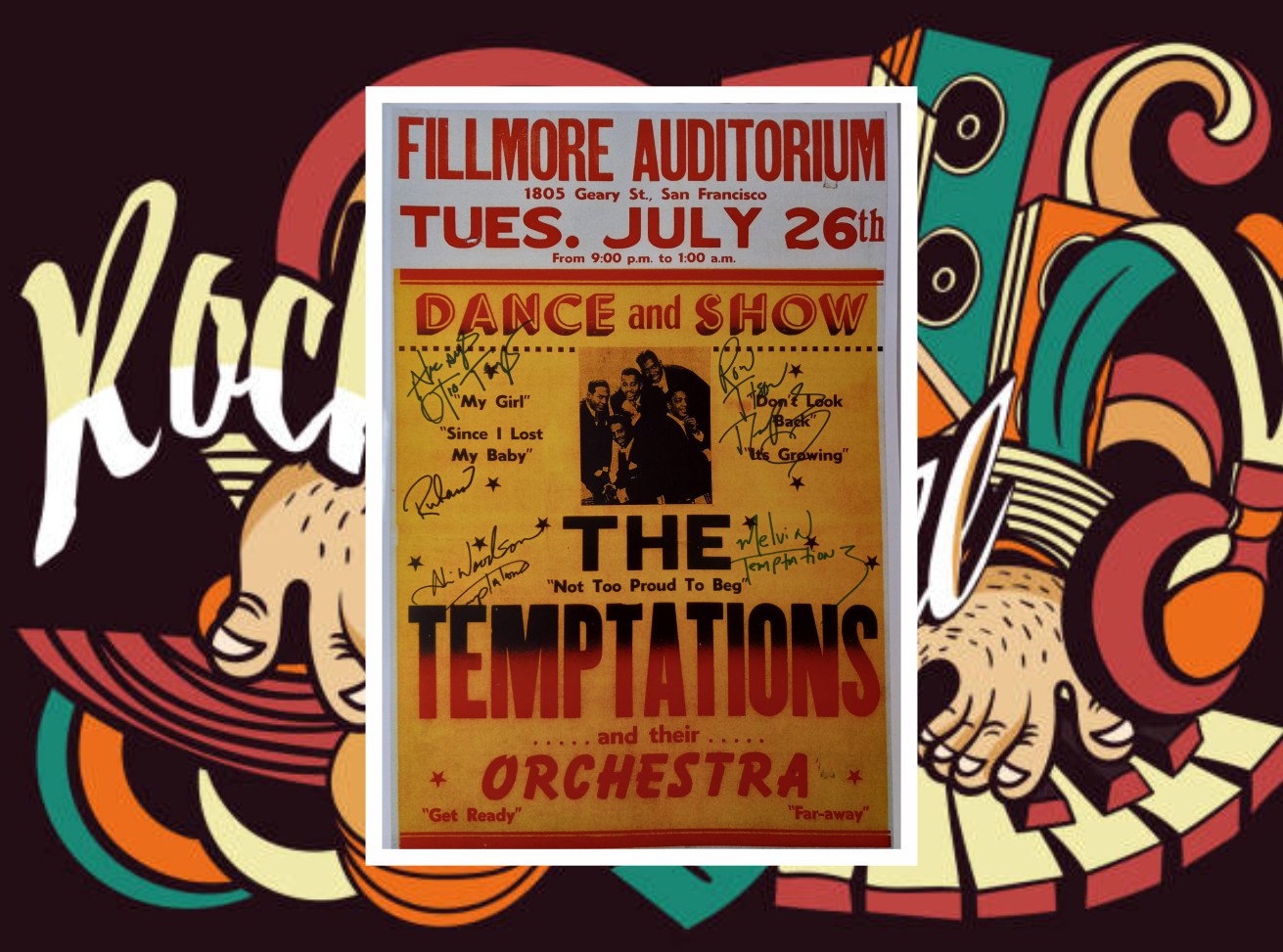 The Temptations 11 by 17 concert poster signed