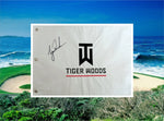 Load image into Gallery viewer, Tiger Woods embroidered Tiger logo statistic flag signed with proof
