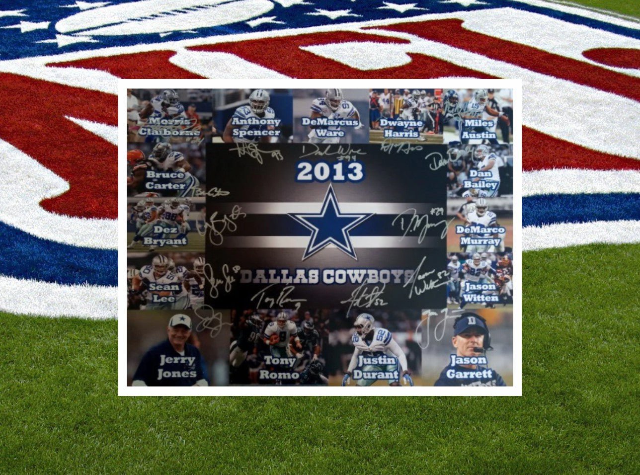 Dallas Cowboys DeMarco Murray Jason Witten Dez Bryant Tony Romo Jerry Jones 16 x 20 photo signed with proof