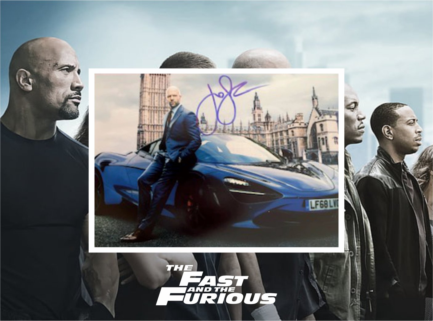 Jason Statham Deckard Shaw Fast and Furious 5 x 7 photo signed with proof