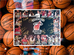 Miami Heat Dwyane Wade Chris Bosh Ray Allen LeBron James 16 x 20 photo signed