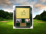Load image into Gallery viewer, Arnold Palmer and Jack Nicklaus framed 32x26, and signed Masters Golf pin flag signed with proof

