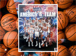 Load image into Gallery viewer, Larry Bird, Magic Johnson, Michael Jordan, Charles Barkley 1992 USA Dream Team 24x36 inches  poster signed with proof
