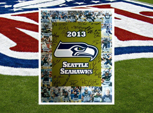Pete Carroll Bobby Wagner Earl Thomas Doug Baldwin Seattle Seahawks 2013 14 SB Champs 16 x 20 photo signed with proof