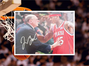 Syracuse Orangemen Jim Boeheim Carmelo Anthony 8 by 10 signed photo with proof