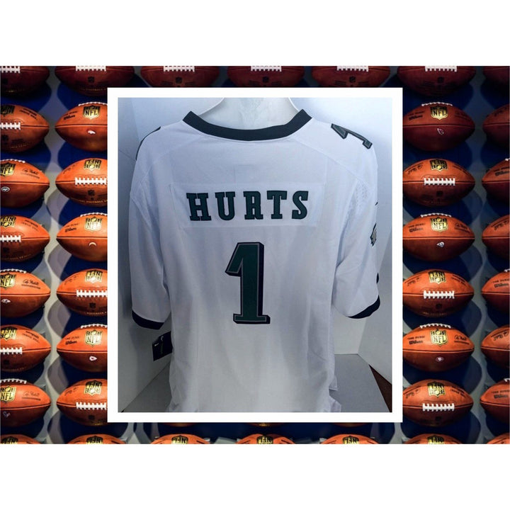 Jalen Hurts Philadelphia Eagles game model jersey signed with proof