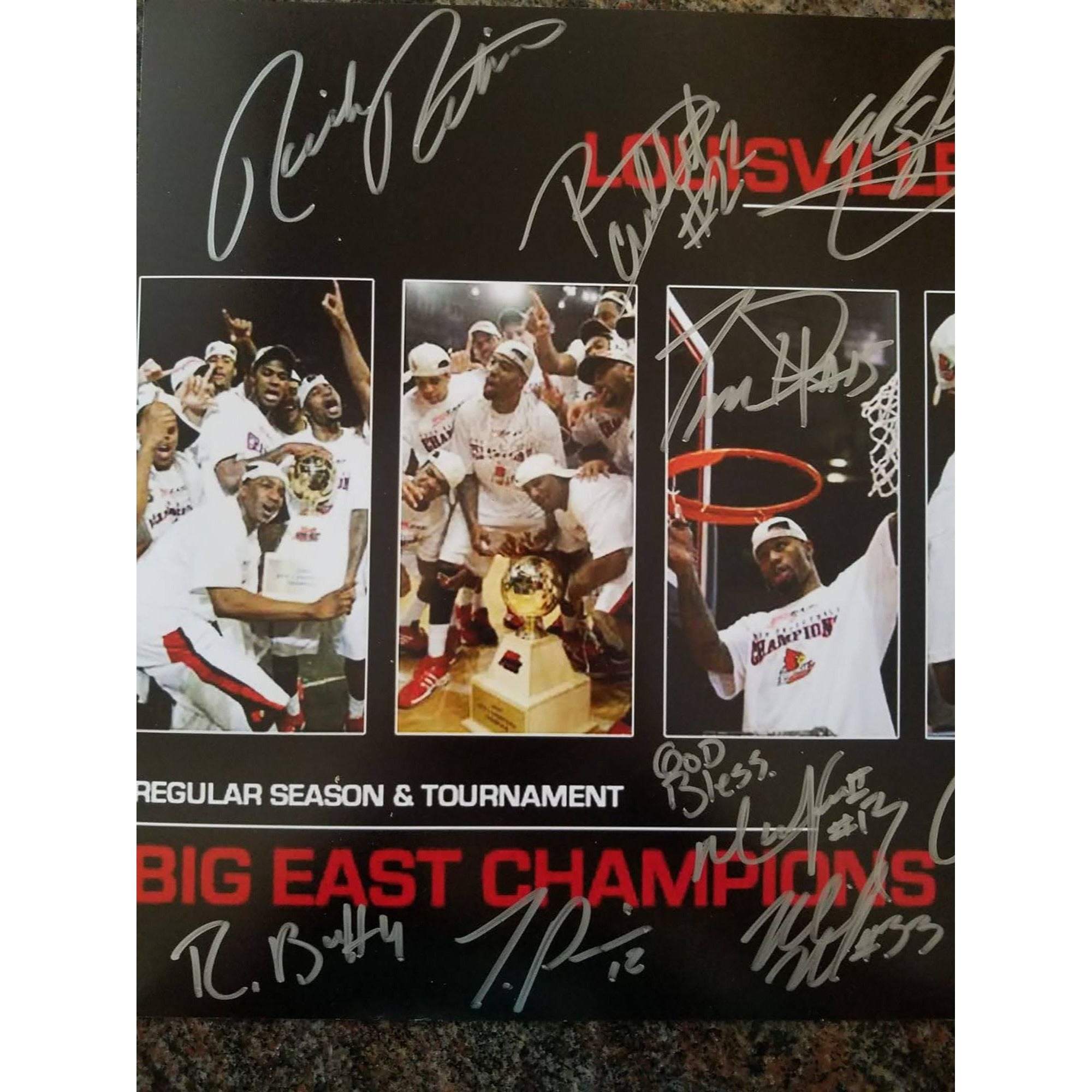 Rick Pitino and Louisville NCAA Champs team signed 11x14