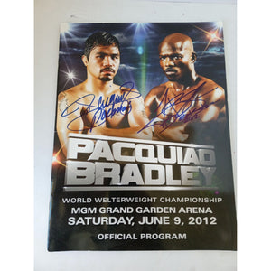Manny Pacquiao and Timothy Bradley full authentic program signed with proof
