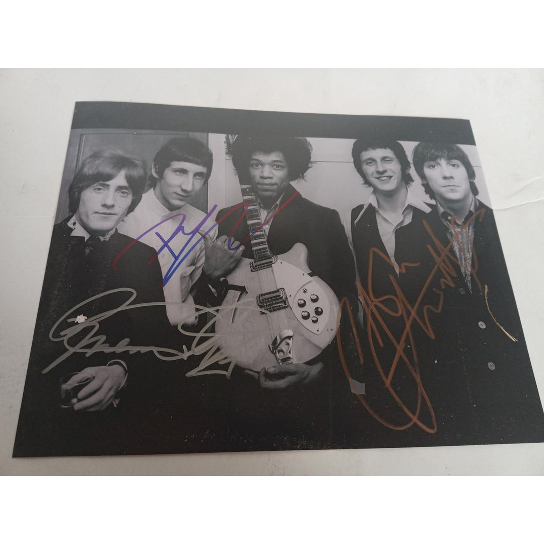 Pete Townsend Roger Daltrey John Entwistle the who 8 by 10 photo signed with proof