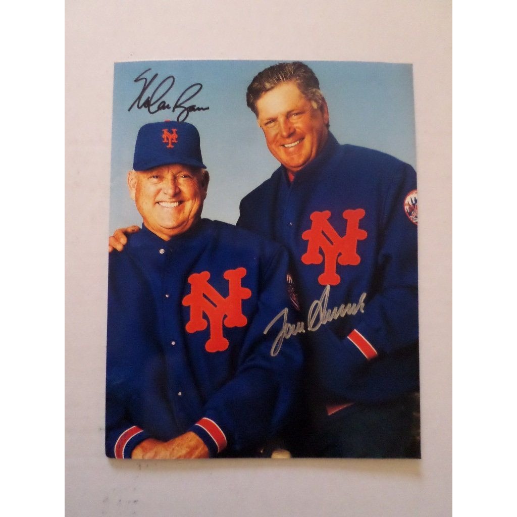 Tom Seaver and Nolan Ryan 8 by 10 signed photo New York Mets