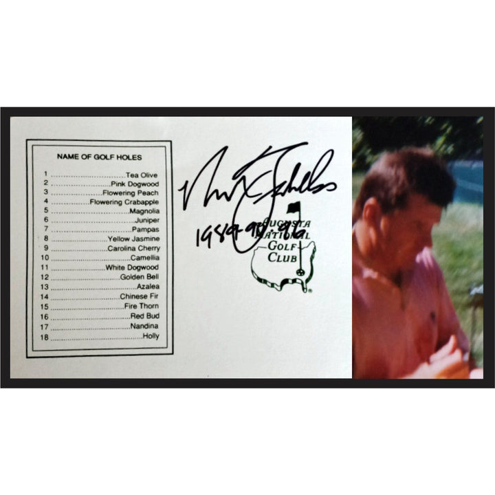 Nick Faldo Masters score card signed - Awesome Artifacts 