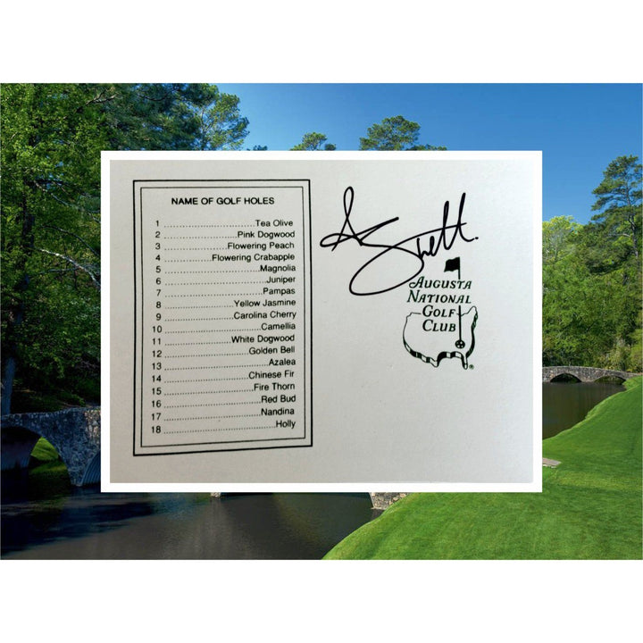 Adam Scott Masters scorecard signed with proof