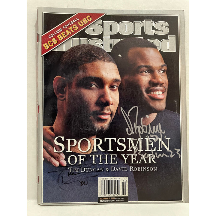 David Robinson, Tim Duncan full SI signed with proof