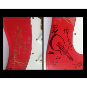 Keith Richards, Ronnie Wood, Mick Jagger, Bill Wyman and Charlie Watts signed guitar with proof