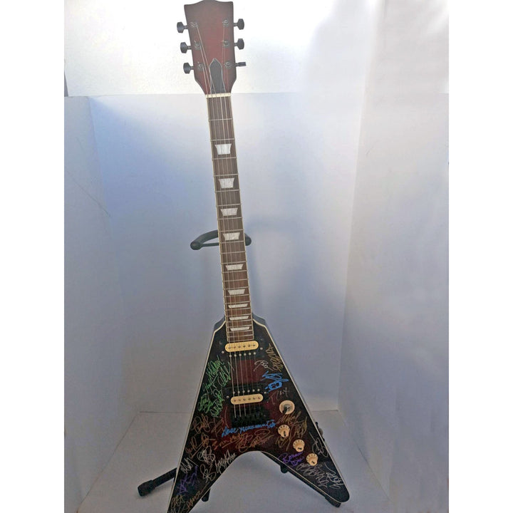 Metallica, Pantera, Judas Priest, Black Sabbath, Iron Maiden V electric guitar signed with proof