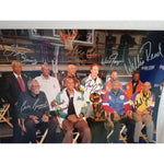 Load image into Gallery viewer, Julius Erving, Clyde Drexler, Kareem Abdul-Jabbar, Bill Russell, Moses Malone 16 x 20 photo signed with proof
