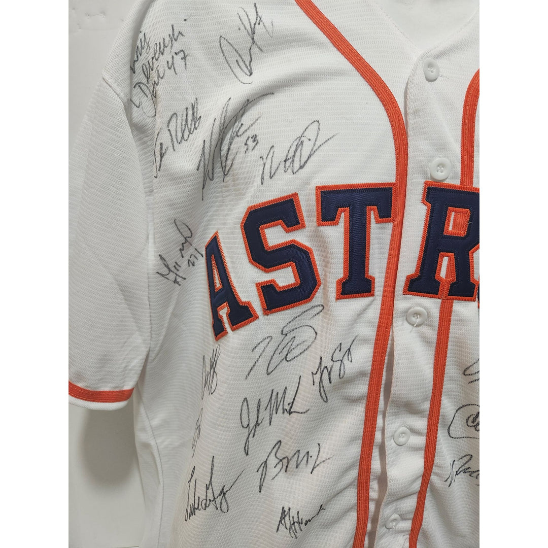 Jose Altuve George Springer Justin Verlander Dallas Keuchel Houston Astros 2017 World Series champions team signed jersey