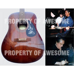 Load image into Gallery viewer, Johnny Cash, Waylon Jennings, Kris Kristofferson, Willie Nelson, The Highwaymen acoustic guitar signed with proof
