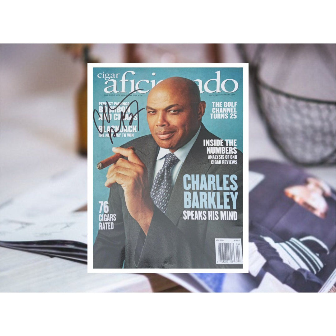 Charles Barkley Cigar Aficionado magazine cover signed