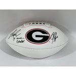 Load image into Gallery viewer, Georgia Bulldogs Stetson Bennett, Kirby Smart full-size football signed with proof with free case
