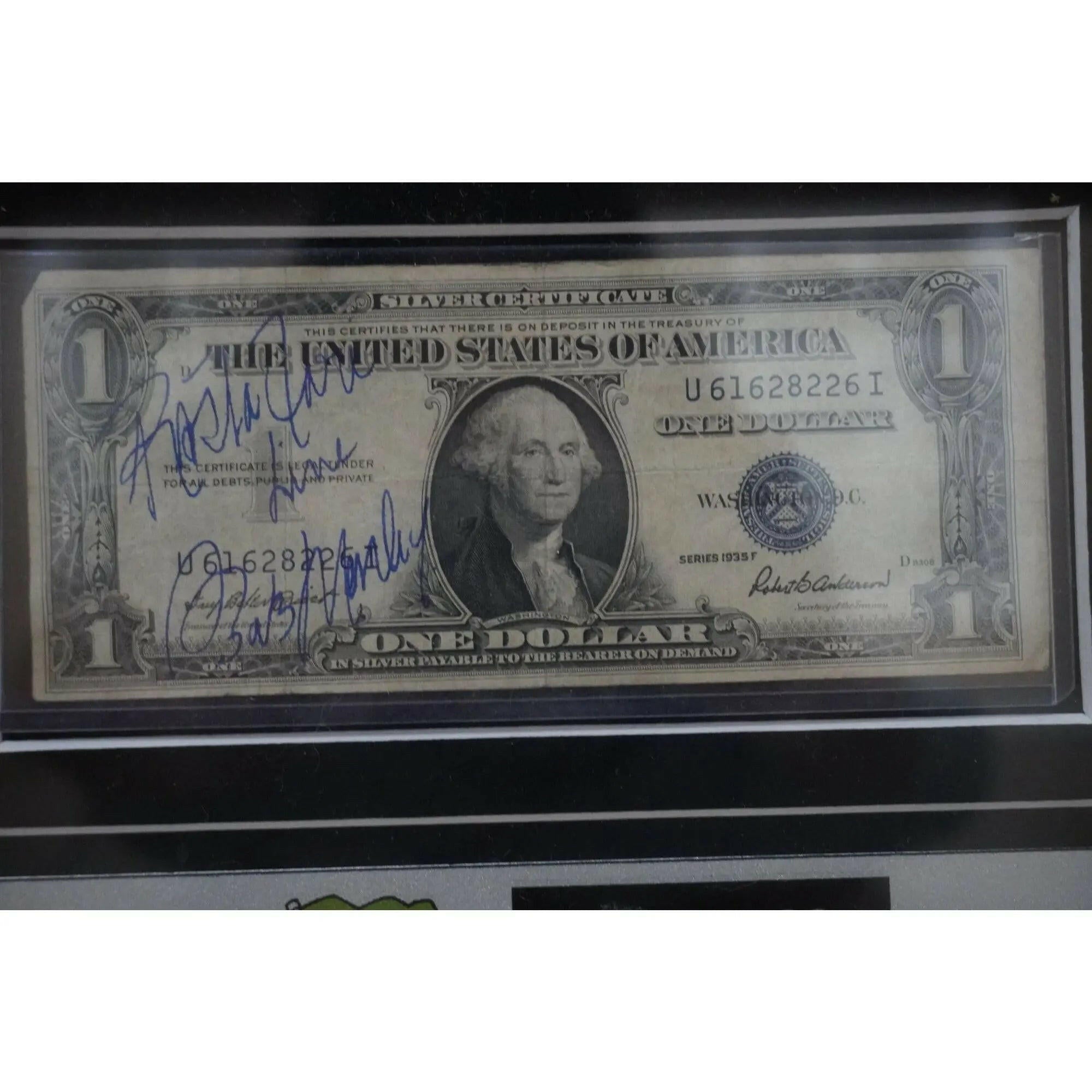 Bob Marley and Mick Jagger signed & framed with proof