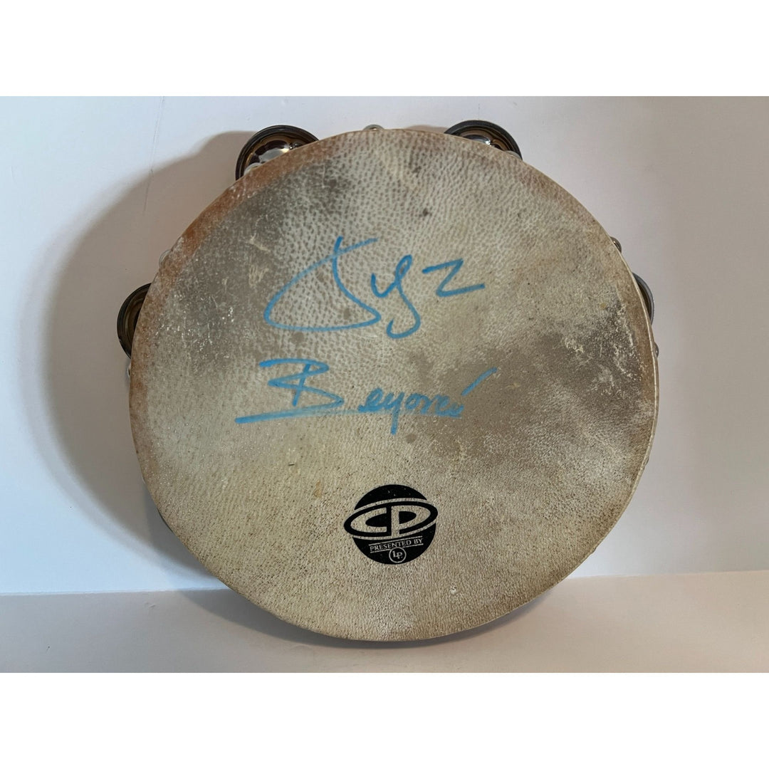 Beyonce Knowles  Shawn "JAY-Z" Carter tambourine signed with proof