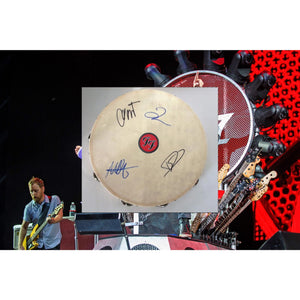 Foo Fighters, Dave Grohl, Nate Mendel, Taylor Hawkins, Chris Shiflett tambourine signed