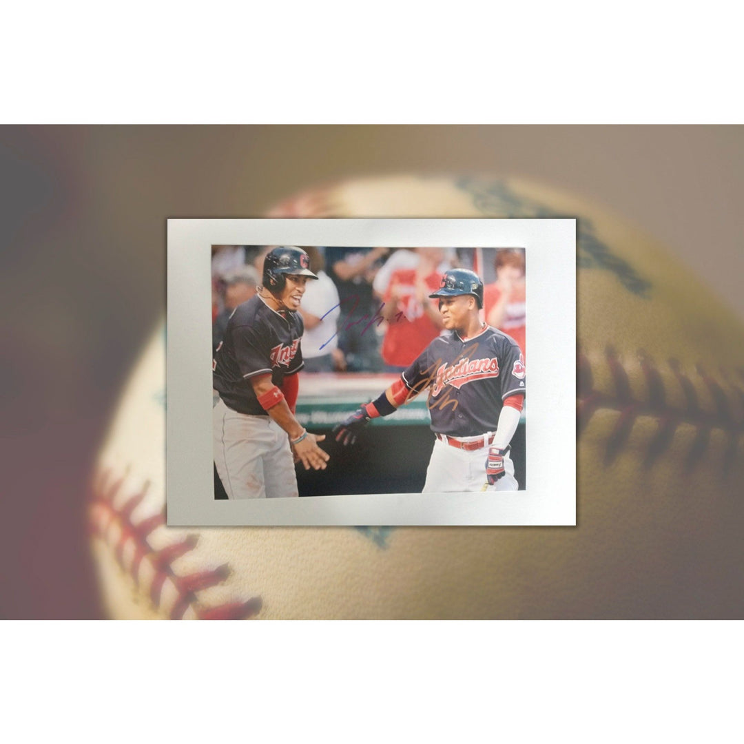 Francisco Lindor and Jose Ramirez signed 8 x 10 photo with proof