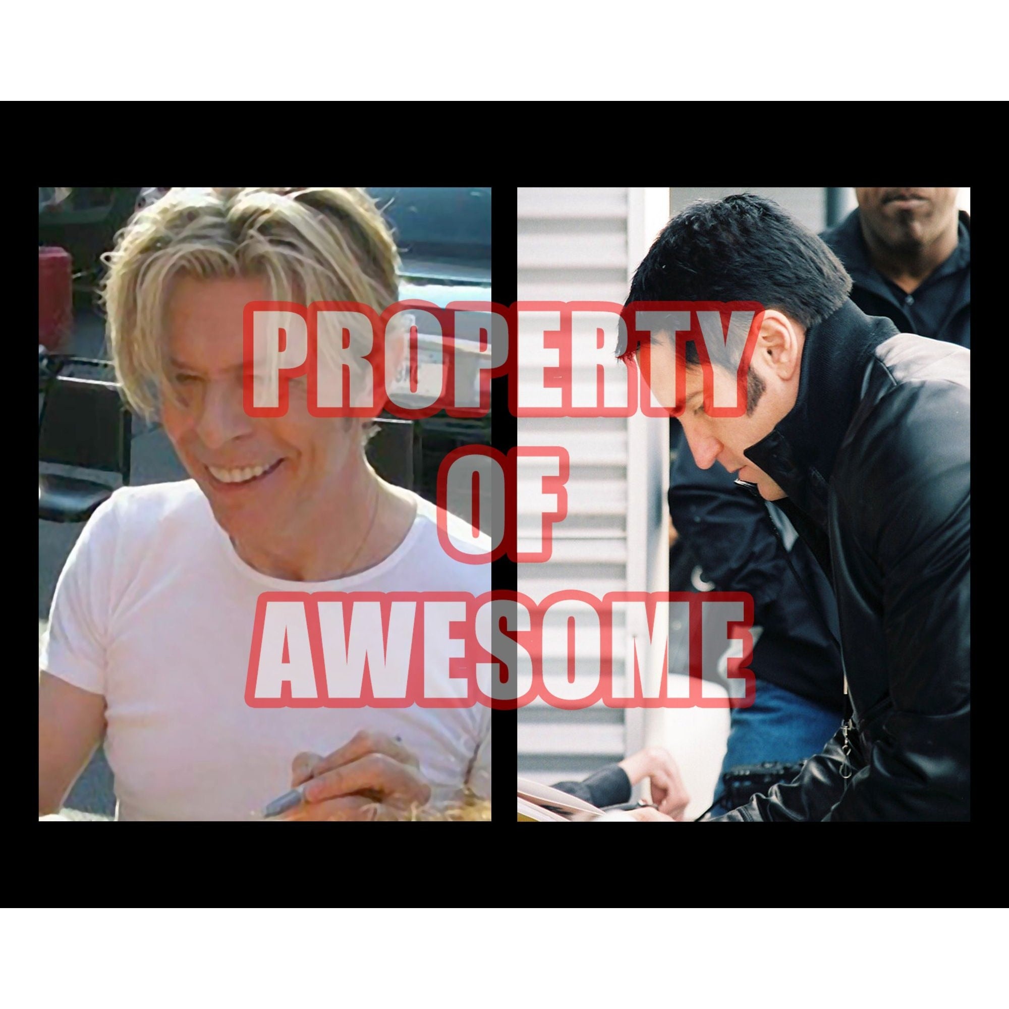 Trent Reznor and David Bowie 8 x 10 signed photo with proof
