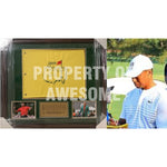 Load image into Gallery viewer, Tiger Woods 31x27 framed and signed 2019 Masters Golf pin flag signed with proof
