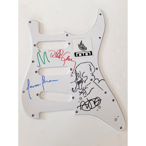 Tool Justin Chancellor, Dana Carey, Maynard James Keenan guitar band signed pickguard with proof