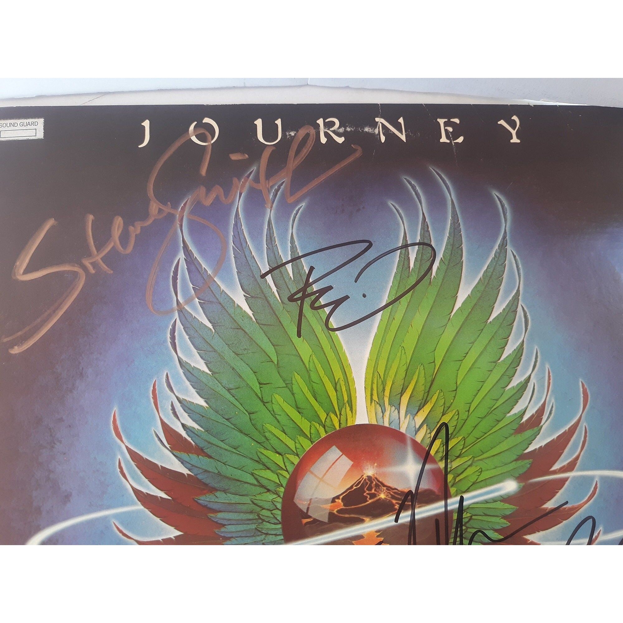 Journey Evolution Steve Smith, Ross Valory, Neal Schon, Steve Perry LP and vinyl signed with proof