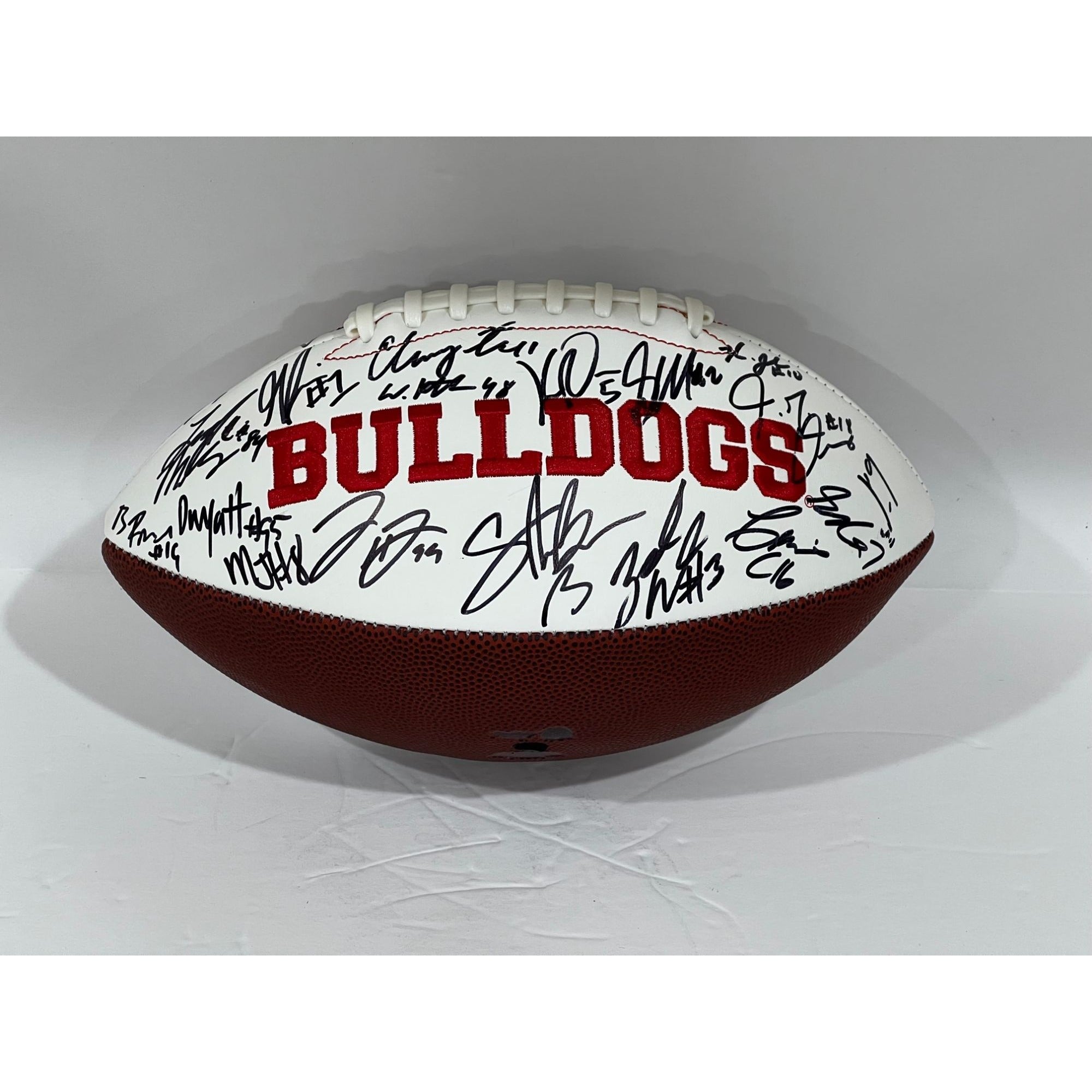 Georgia Bulldogs 2021-22 national champions Stetson Bennett, Kirby Smart, Brock Bowers team signed football with proof with free case