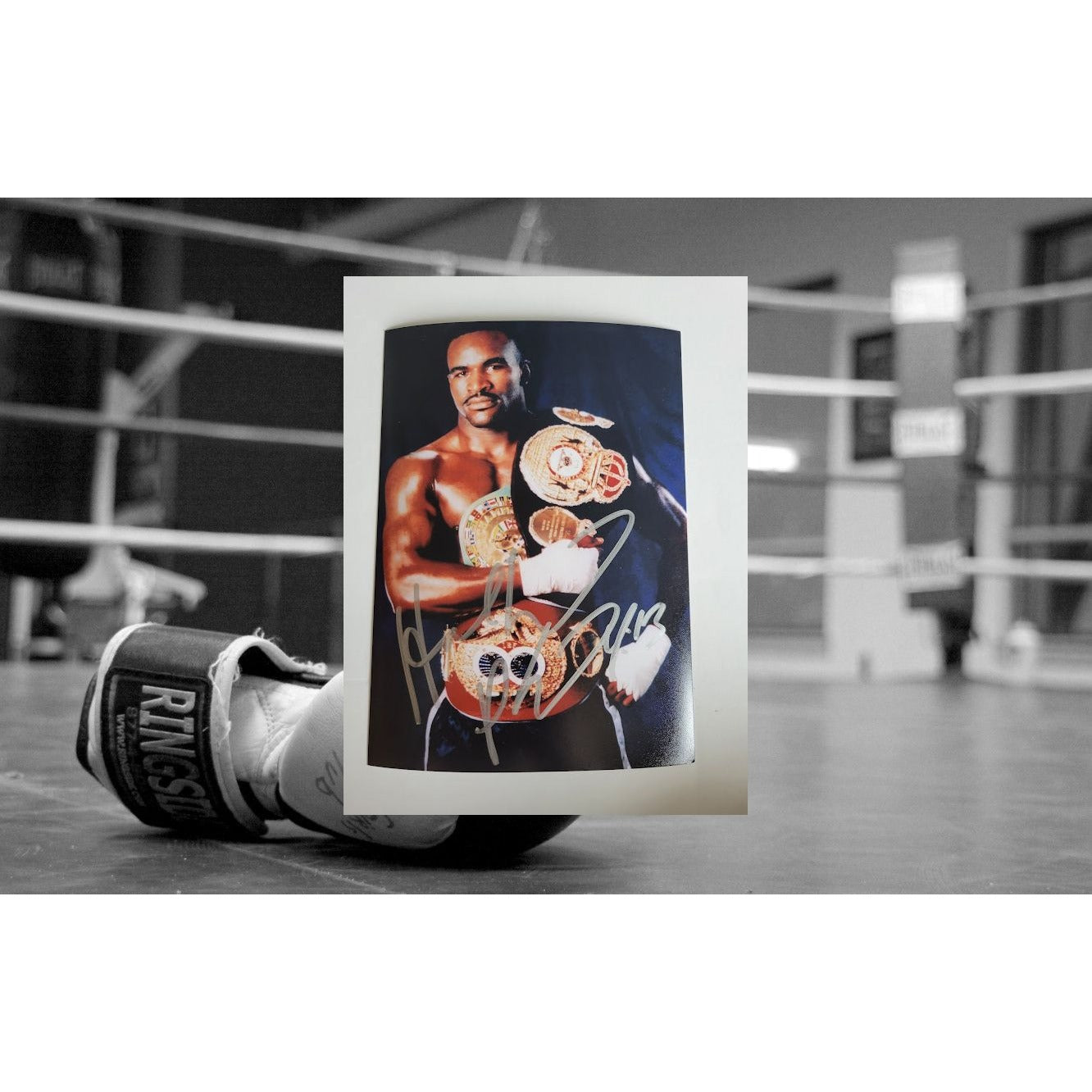 Evander Holyfield 5 x 7 photograph signed