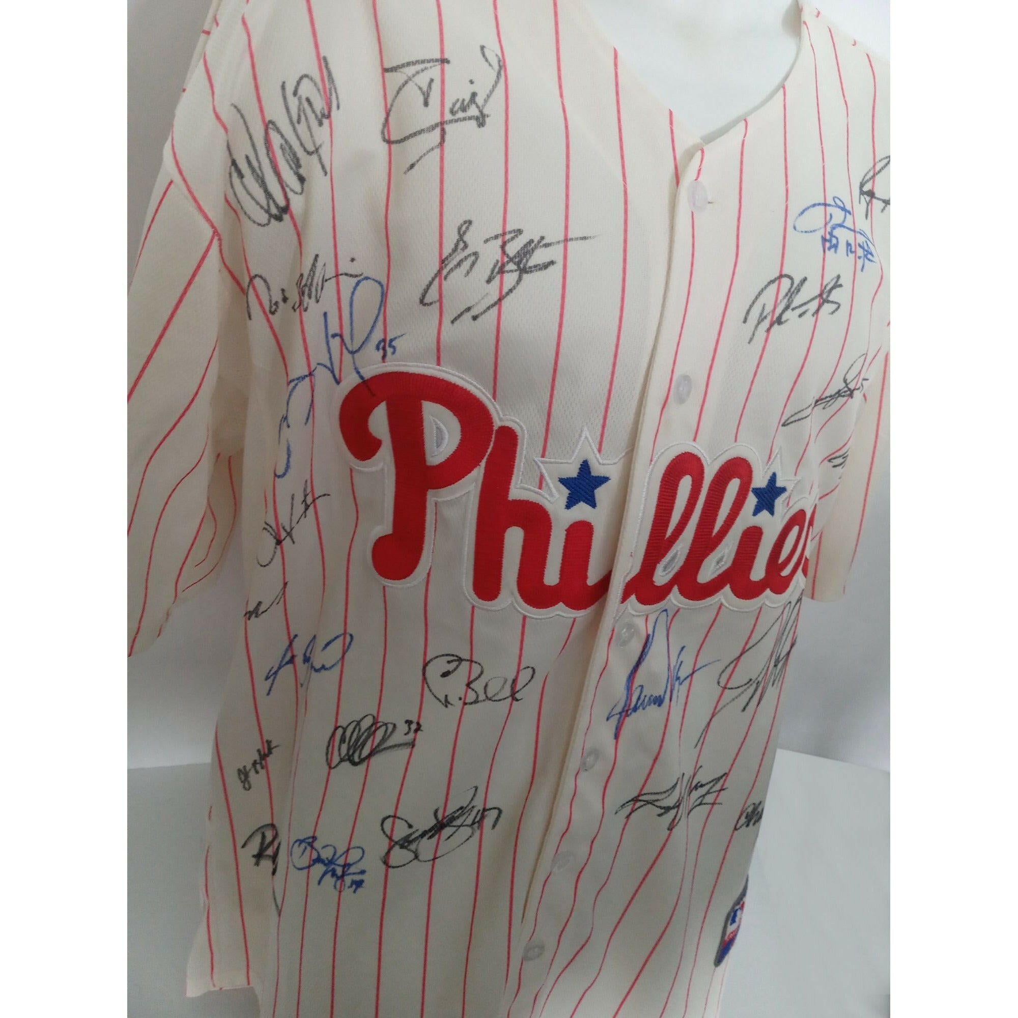 Philadelphia Phillies Ryan Howard, Jimmy Rollins, Cole Hamels, 2008 World Series champions team signed jersey with proof