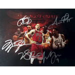 Load image into Gallery viewer, Michael Jordan Scottie Pippen Derrick Rose Luol Deng and Carlos Boozer 11 by 14 photo signed with proof
