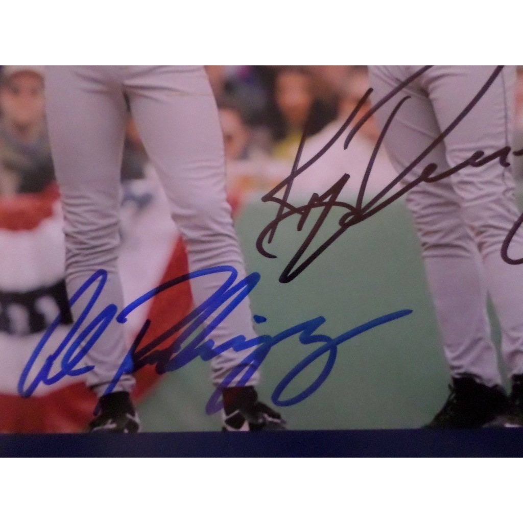 Ken Griffey jr. Jay buhner Edgar Martinez Alex Rodriguez 8 by 10 signed photo with proof