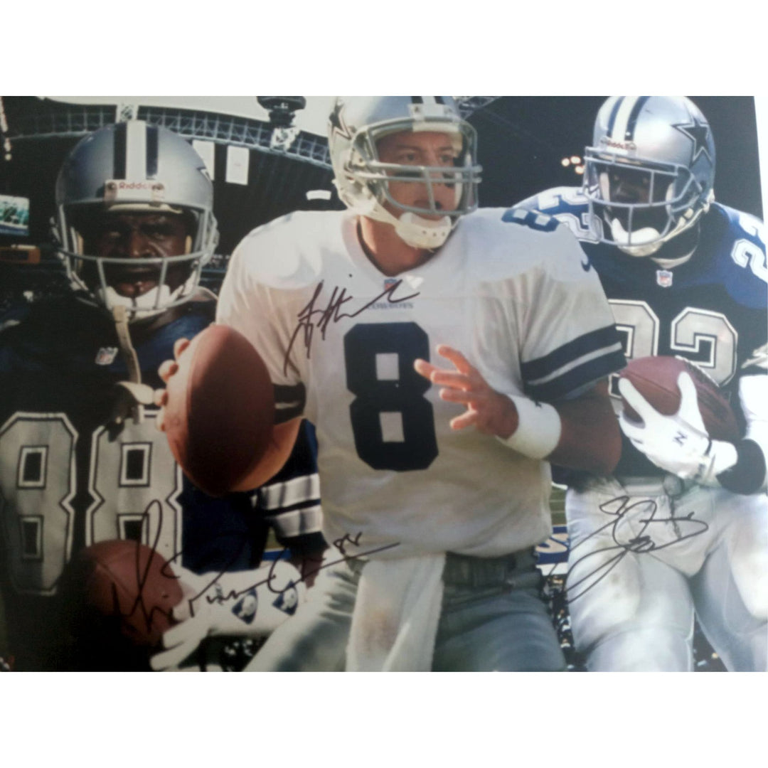 Troy Aikman Emitt Smith Michael Irvin 11 by 14 photo signed with proof - Awesome Artifacts 