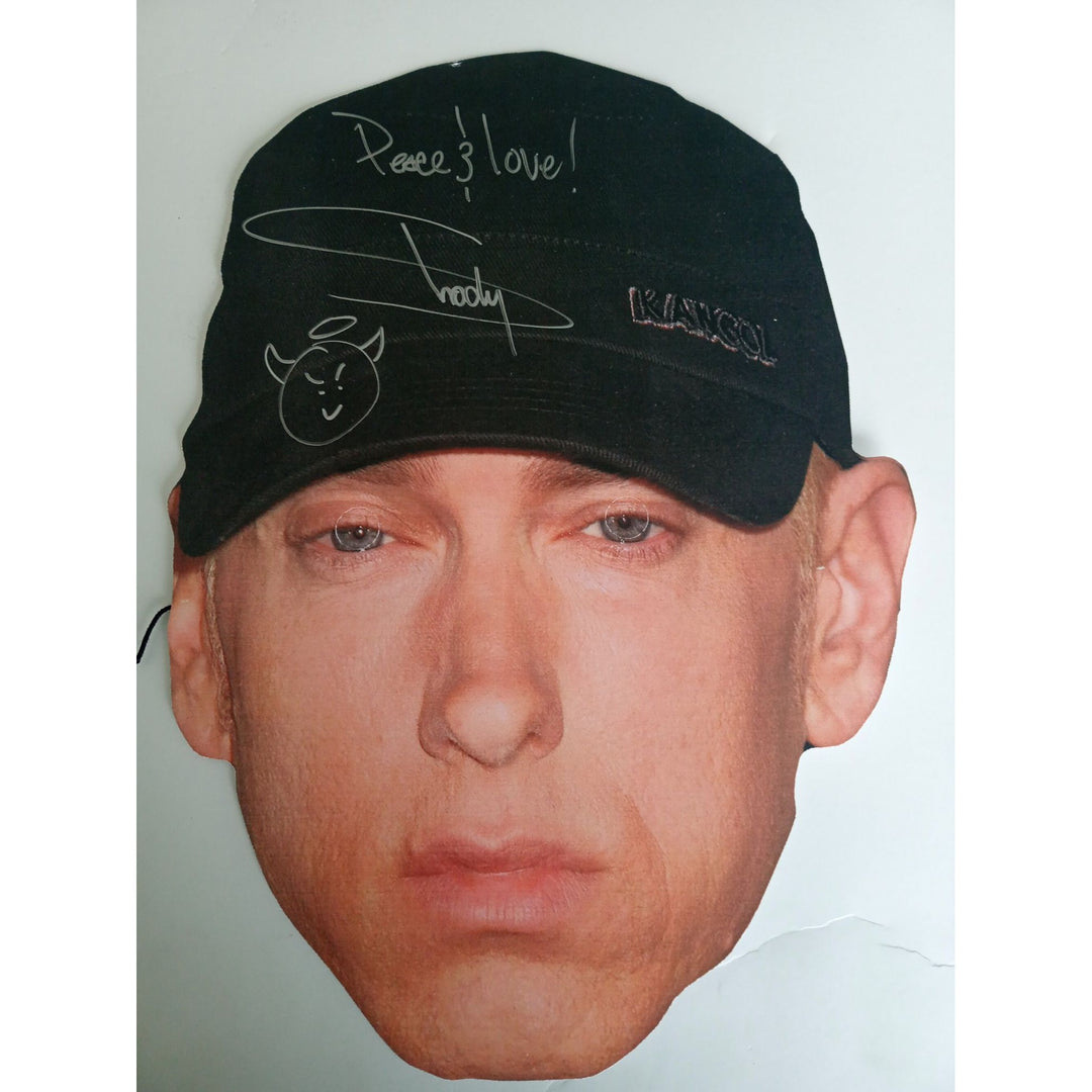 Marshall Mathers, Eminem, Slim Shady full size mask signed with proof - Awesome Artifacts 