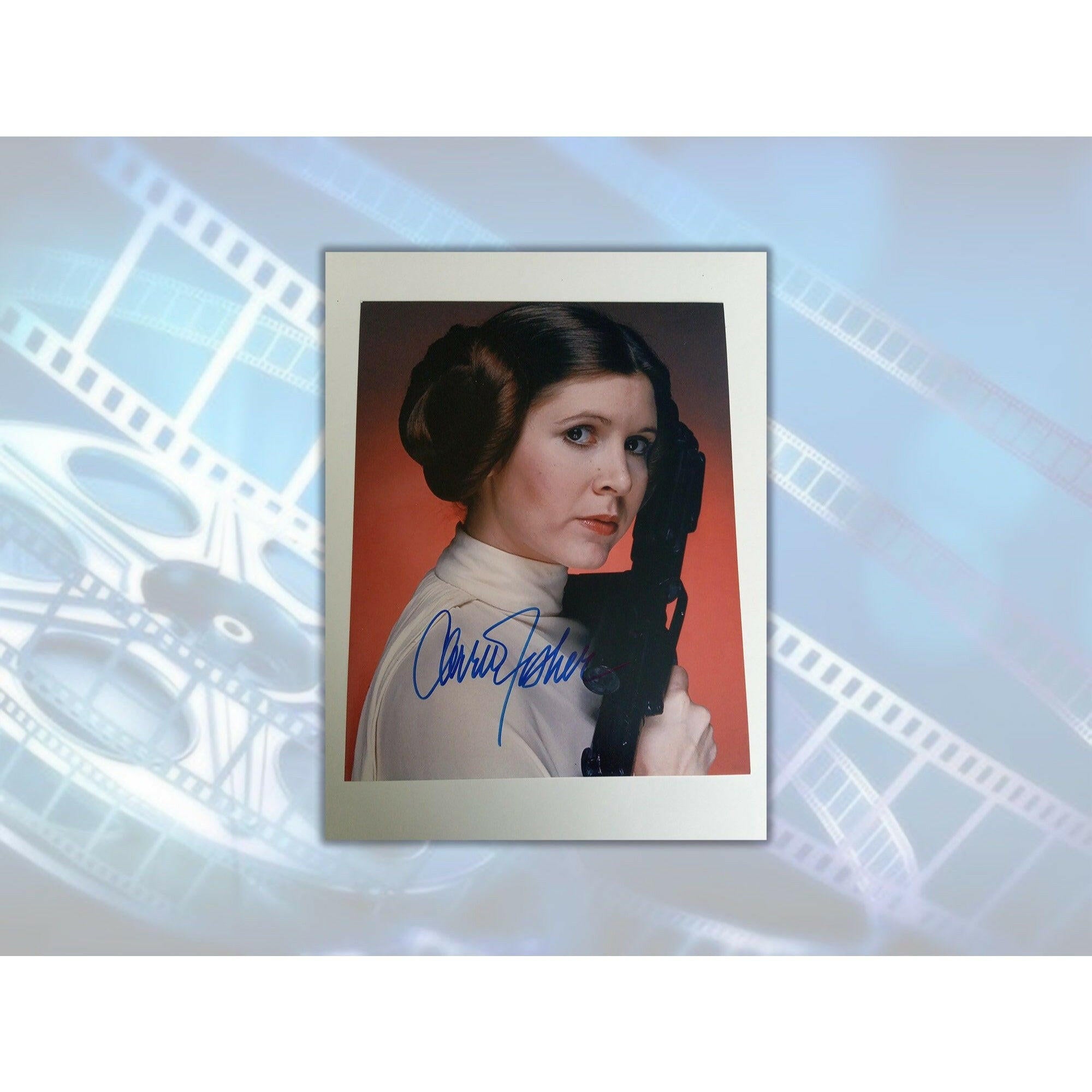 Carrie Fisher Princess Leia Star Wars 8 by 10 signed photo with proof