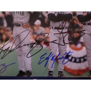Ken Griffey jr. Jay buhner Edgar Martinez Alex Rodriguez 8 by 10 signed photo with proof