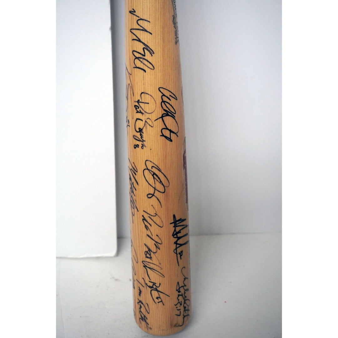 St. Louis Cardinals David Freese, Yadier Molina, Adam Wainwright, Matt Holliday 2011 World Series champions team signed bat  with proof - Awesome Artifacts 